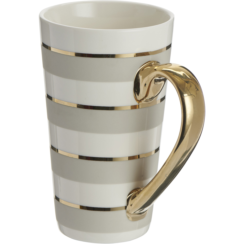 Wilko Hotel Chic Metalic Stripe Latte Mug Image 2