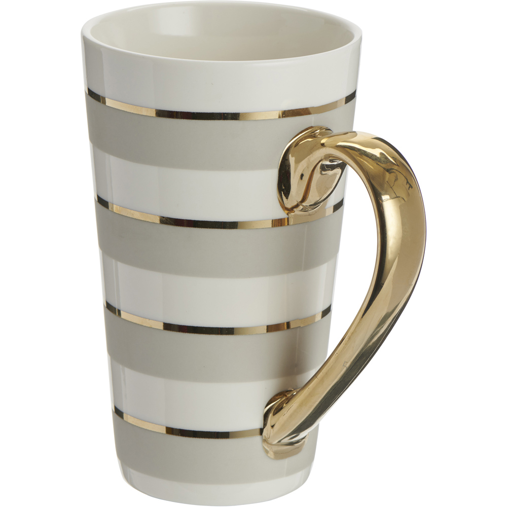 Wilko Hotel Chic Metalic Stripe Latte Mug Wilko