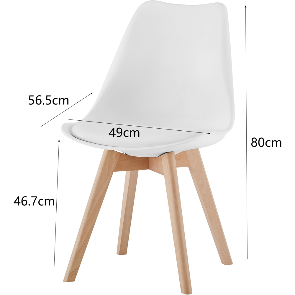 Comfy Living 4 Seater Rectangular Dining Set White Image 9