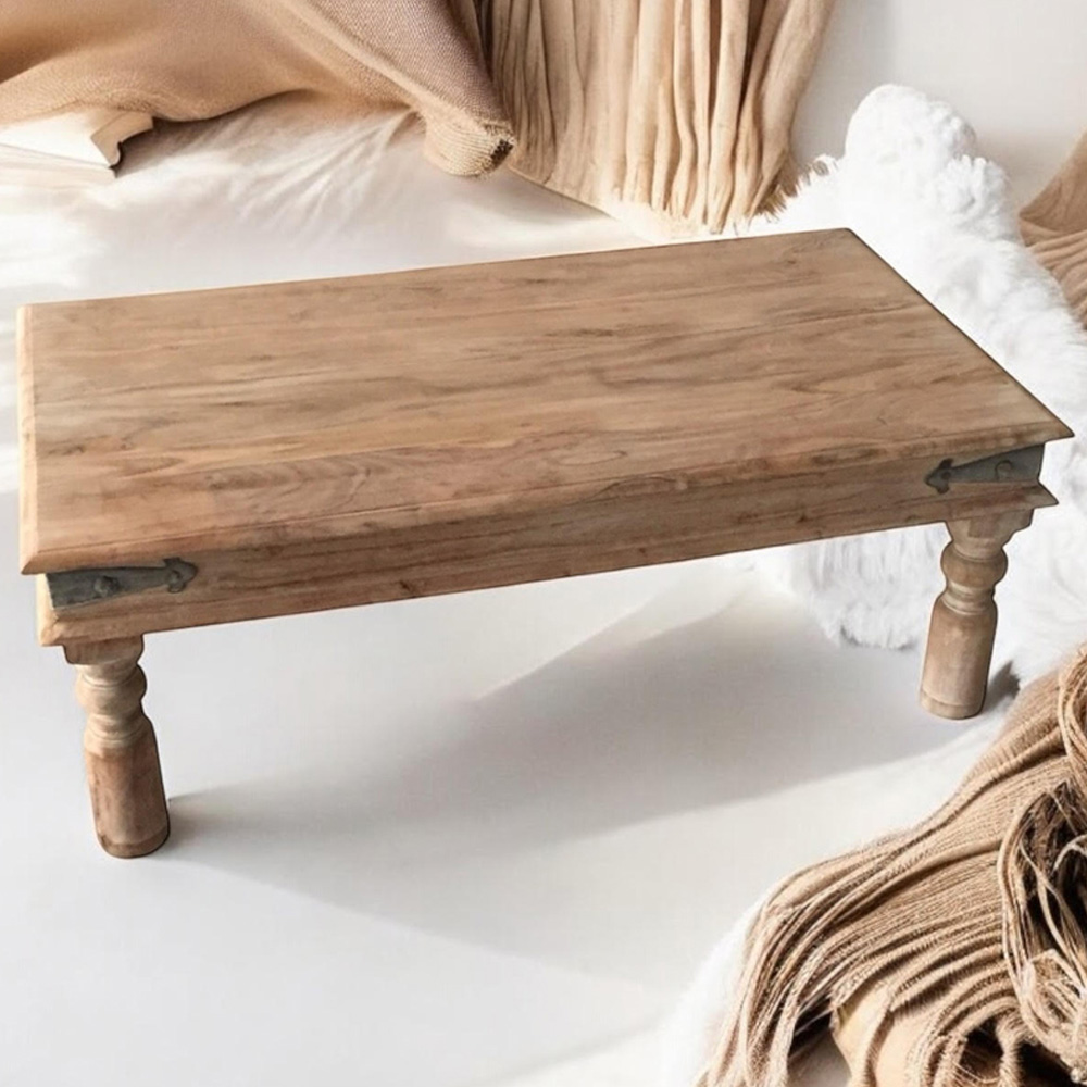Acacia Home Brown Wooden Coffee Table Image 1