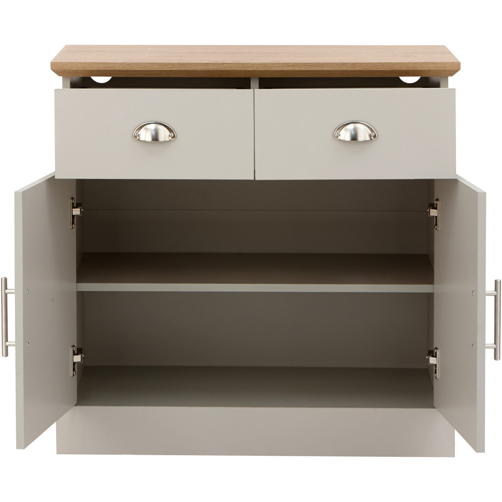 GFW Kendal 2 Door 2 Drawer Grey Compact Sideboard Image 5