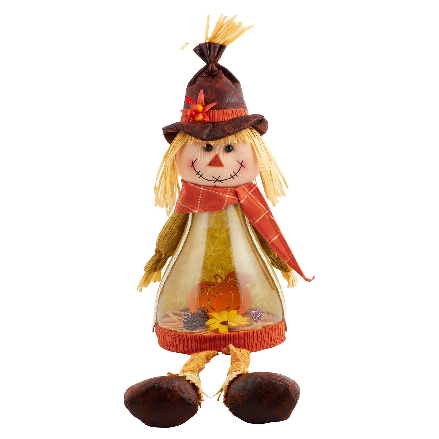 Autumnal Sitting LED Scene Scarecrow Multicolour Image 1