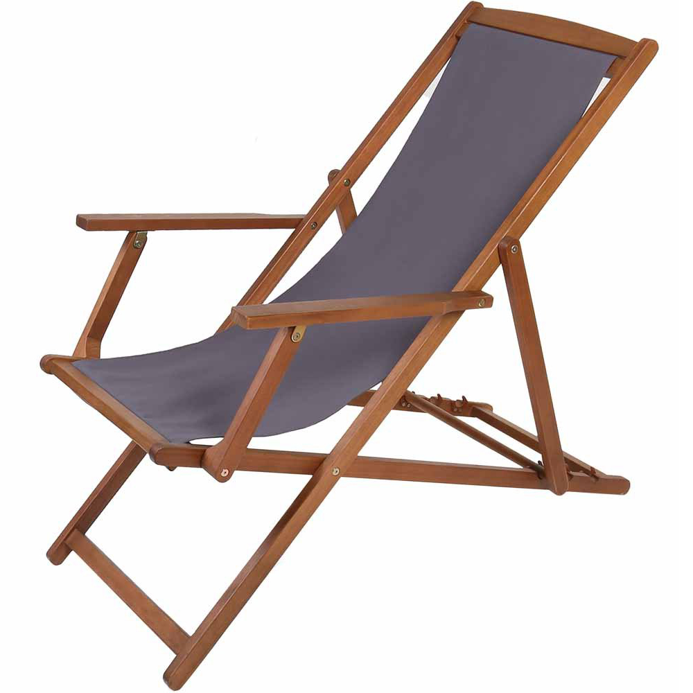 Charles Bentley Grey FSC Deck Chair Image 3