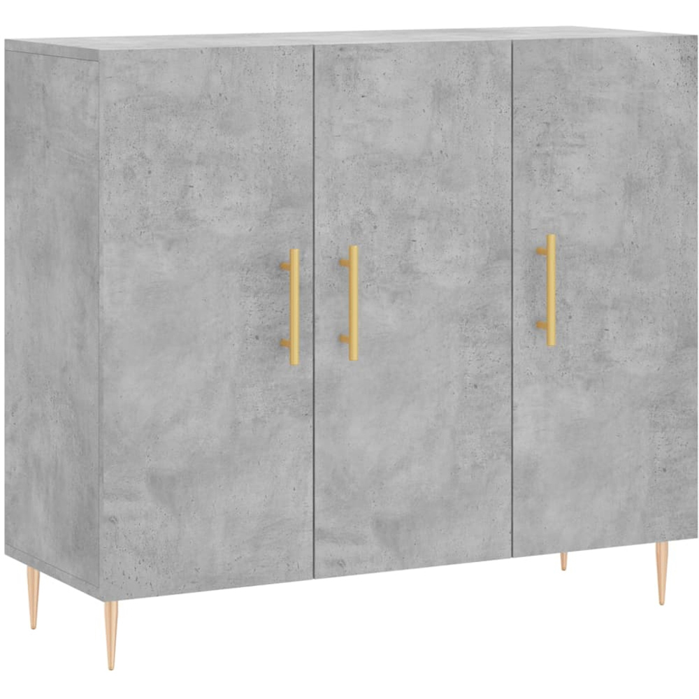vidaXL 3 Door Concrete Grey Sideboard Image 2