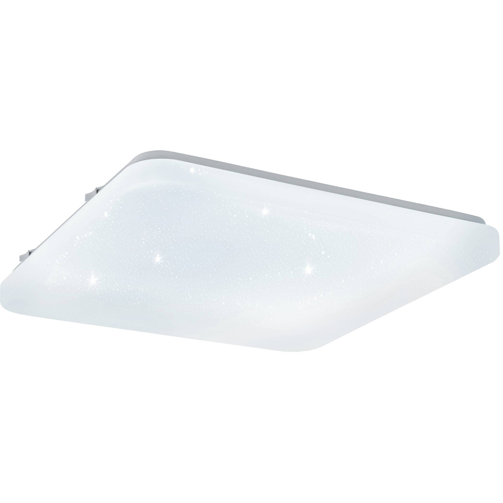 EGLO Frania-S Metal and Plastic Square White Crystal Effect Integrated LED Flush Light Image 1