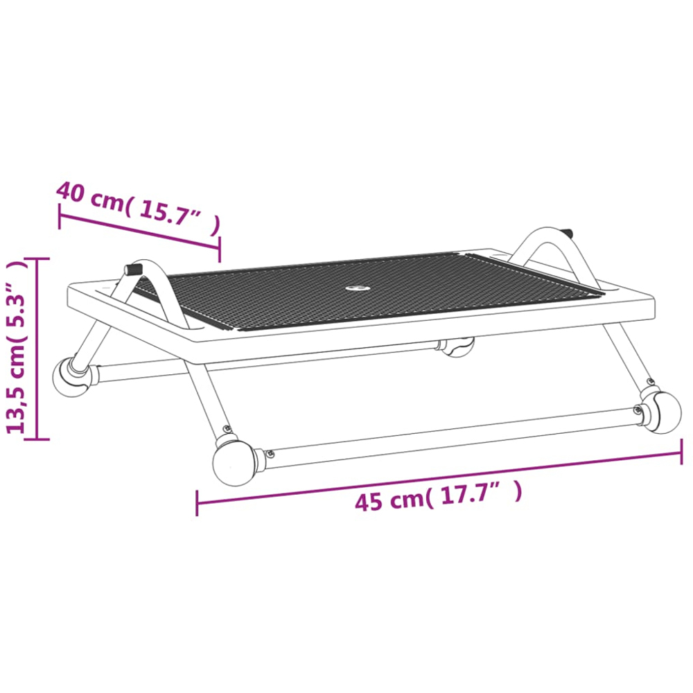 vidaXL Black Footrest Image 7