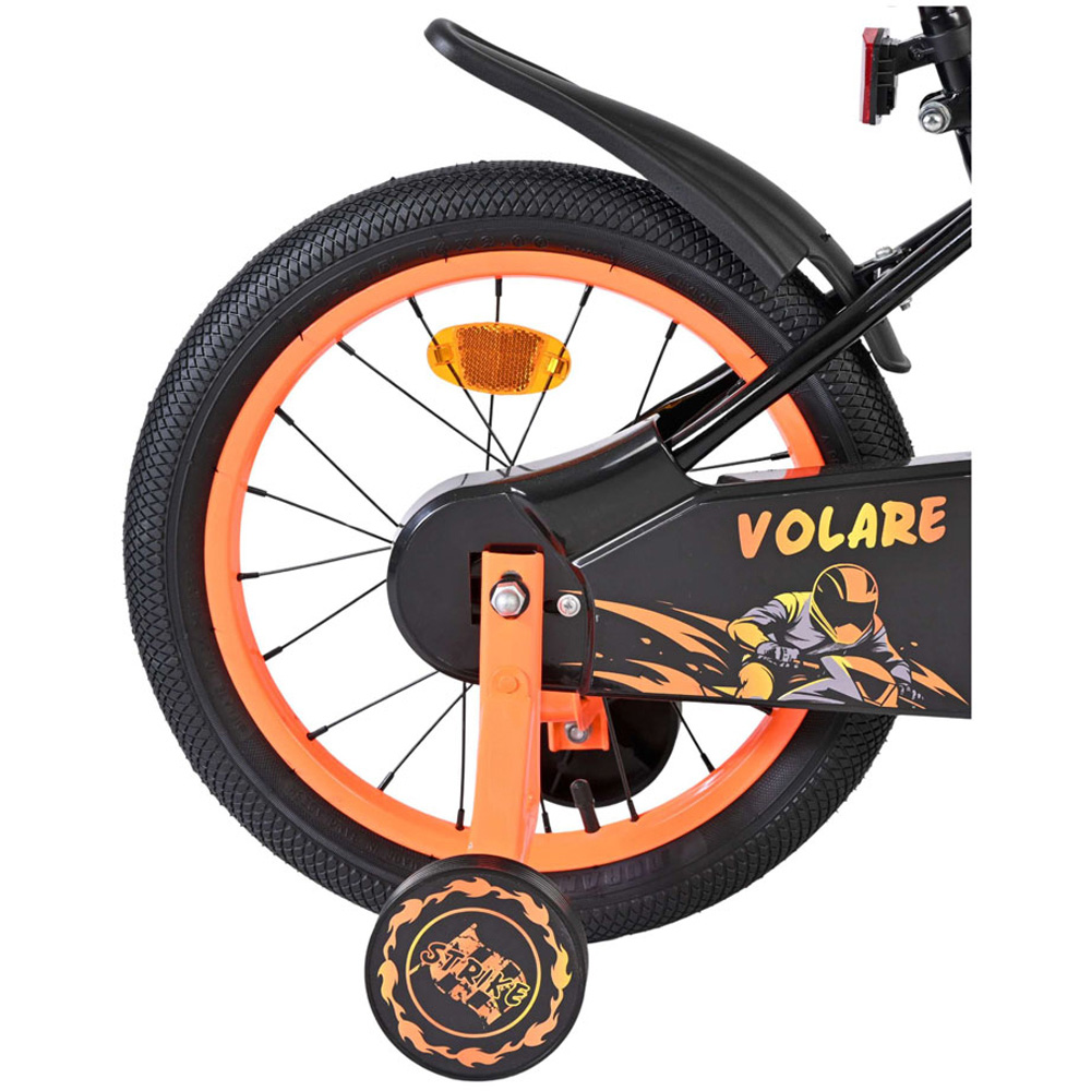Volare Strike Kids 16 inch Orange and Black Bike with Stabilisers Image 6