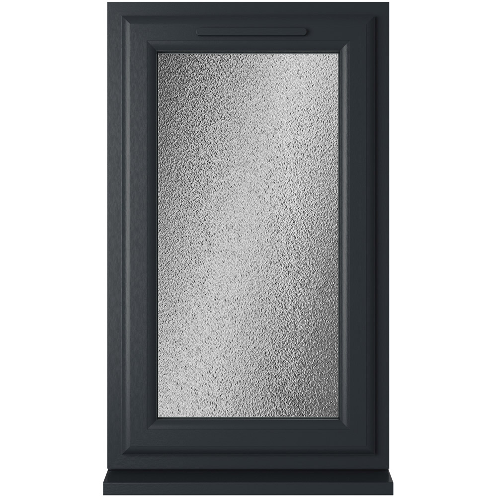 Crystal uPVC Triple Glazed Window Left Hand Side Hung Grey White Obscure Glass 610x1190mm Image 1