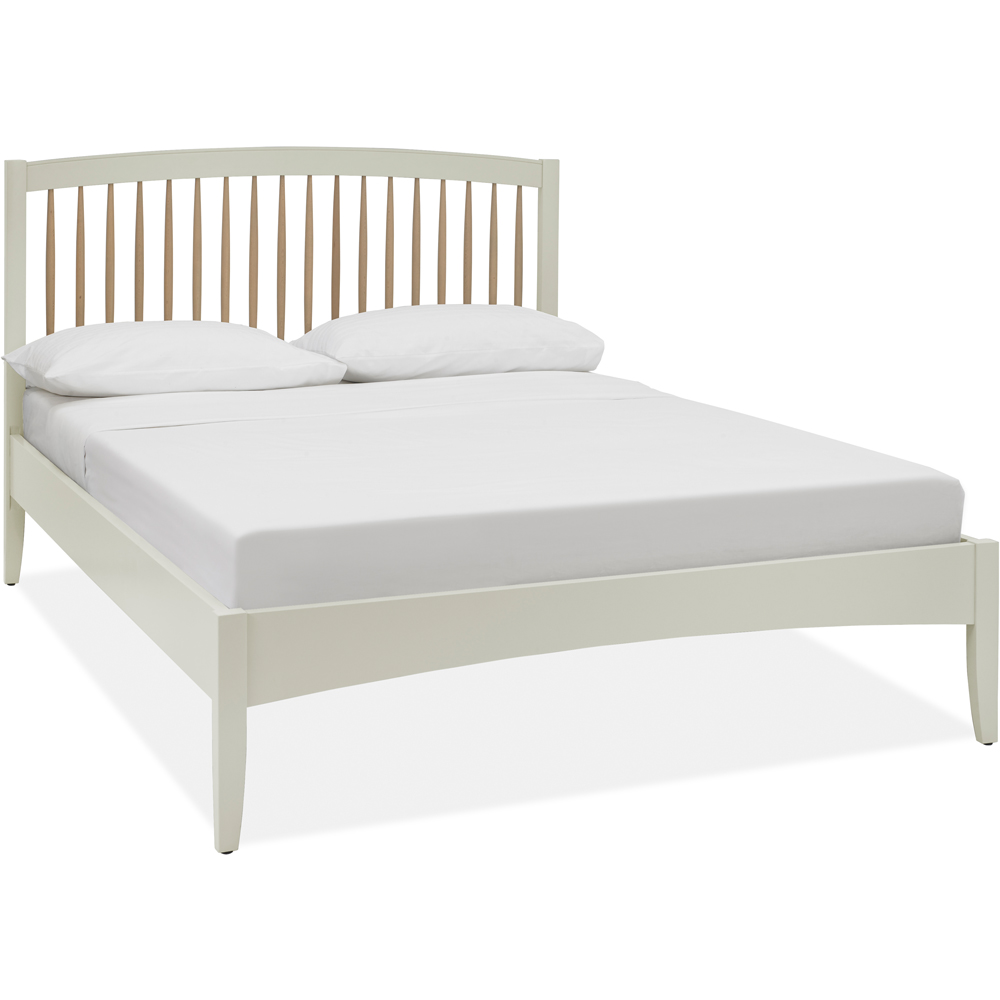Bentley Designs Whitby Double Scandi Oak and Soft Grey Spindle Low Footend Bedstead Image 2