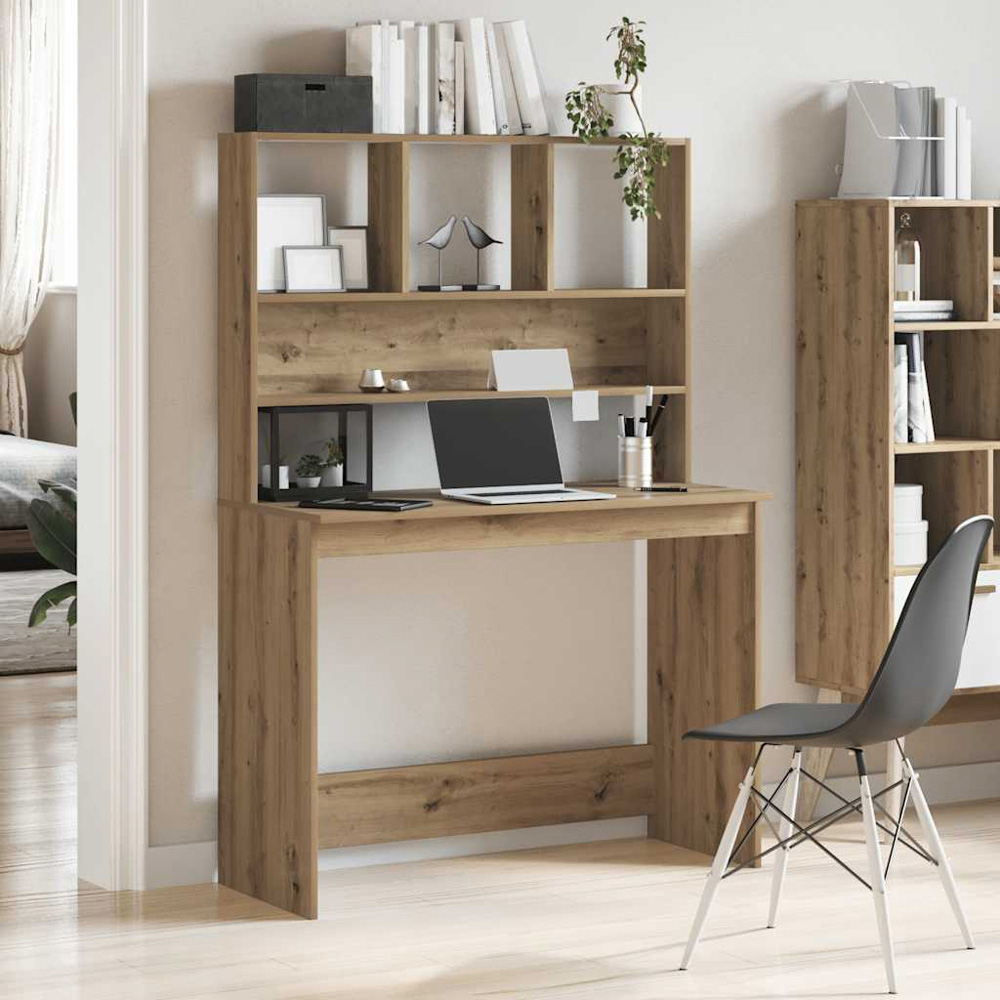 vidaXL 4 Shelf Study Desk Artisan Oak Image 8