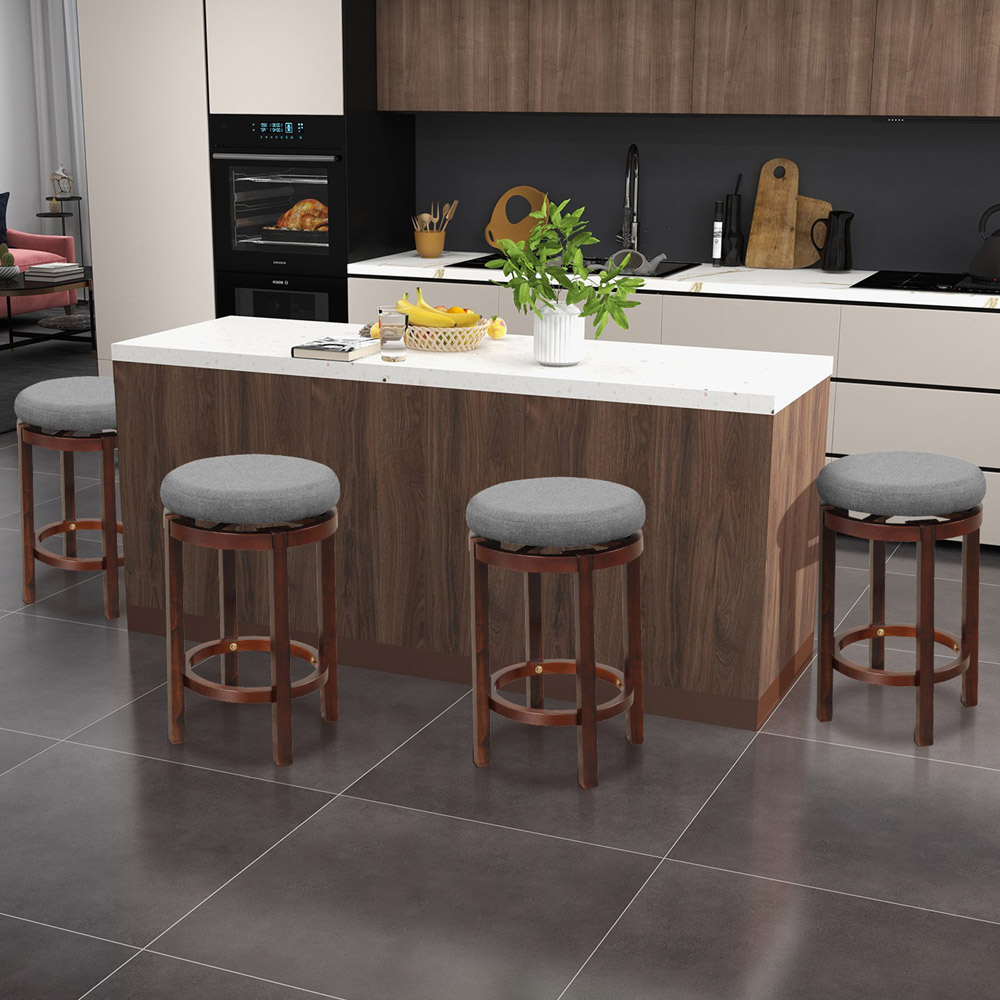 Costway Grey Counter Height Bar Stool Set of 2 Image 4