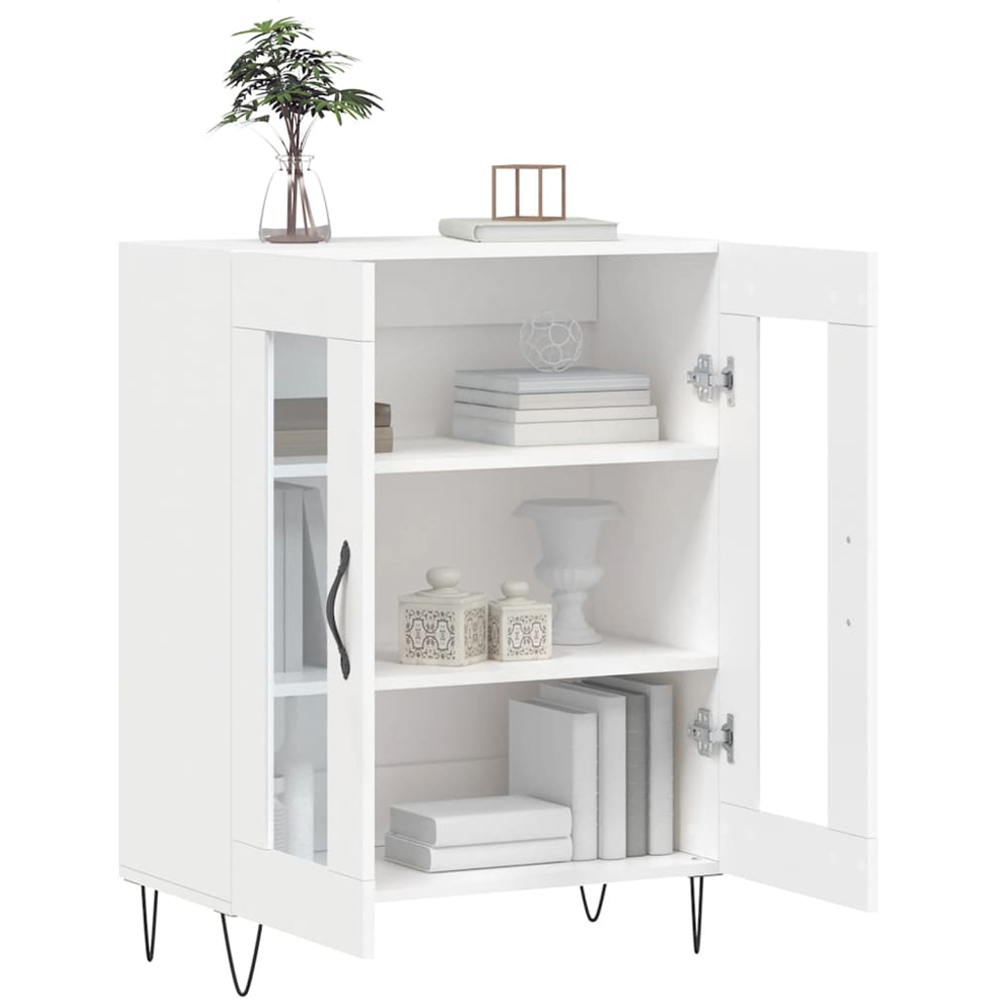 vidaXL 2 Glass Door White Sideboard Image 4