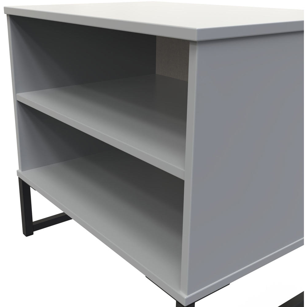 Crowndale Diego 2 Shelf Dusk Grey Open Storage Cabinet Ready Assembled Image 4