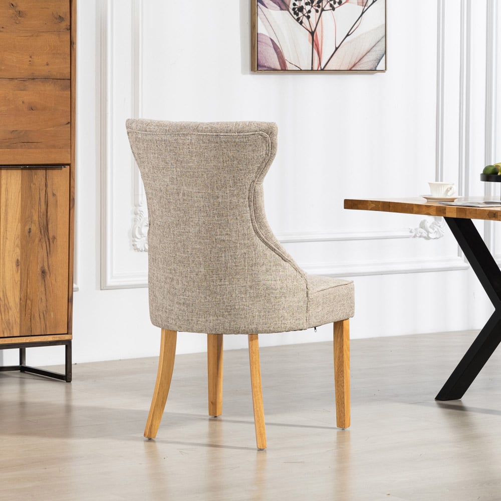 Artemis Home Tiana Set of 2 Light Brown Fabric Dining Chair Image 4