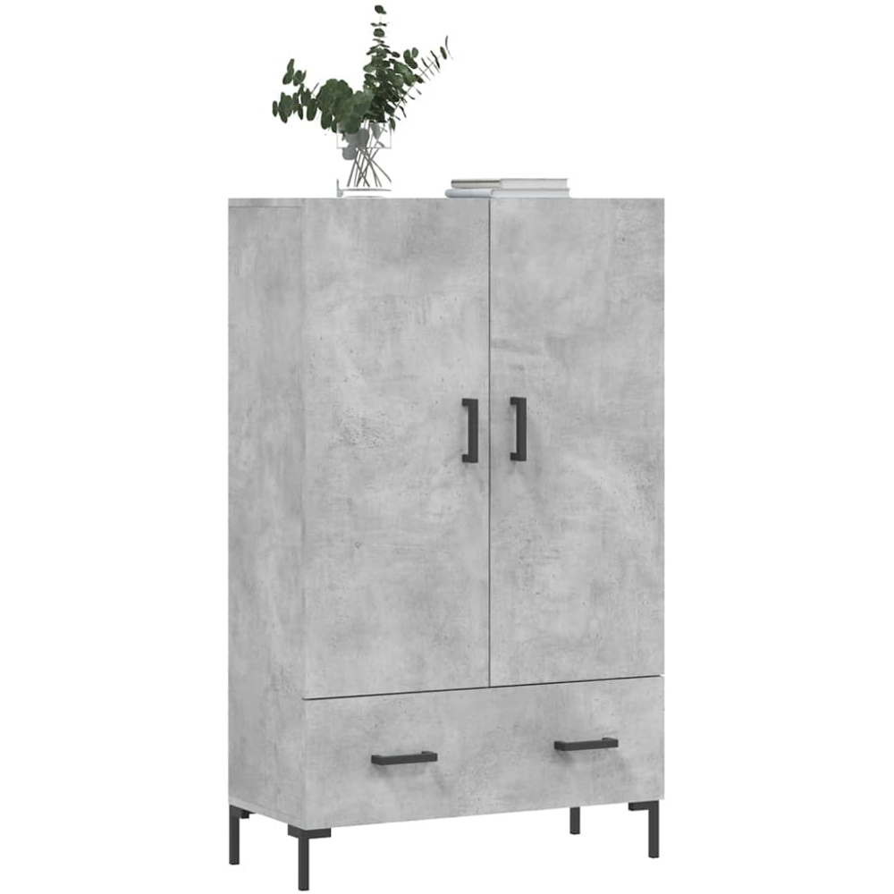 vidaXL 2 Door Single Drawer Concrete Grey Highboard Image 3