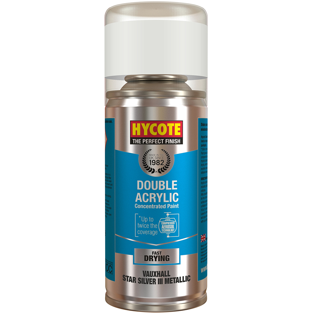 Hycote Vauxhall Star Silver III Metallic Car Spray Paint 150ml Image