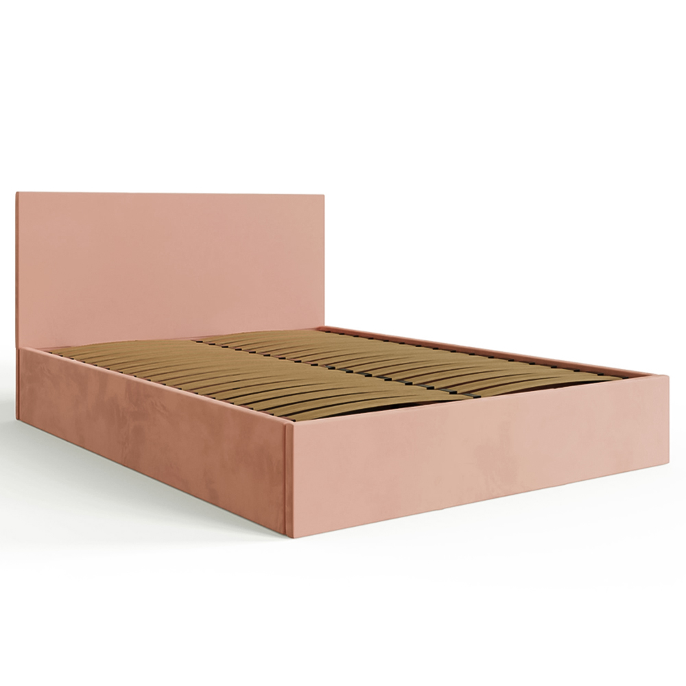 GFW King Size Blush Pink Velvet End Lift Ottoman Bed Image 4