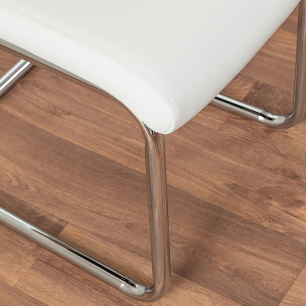 Furniturebox Molini Fortana 6 Seater Dining Set Grey Gloss White and Chrome Image 7