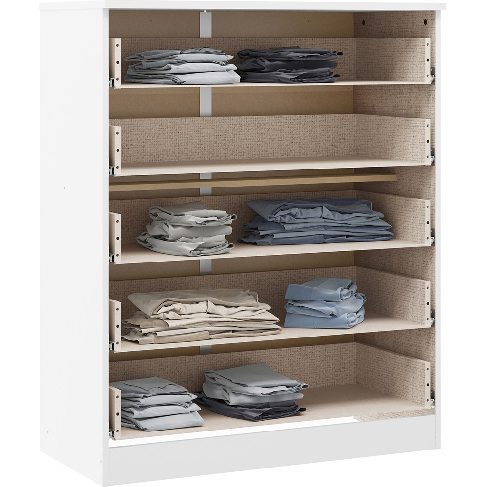 Seconique Denver 5 Drawer White Gloss Storage Chest Image 5