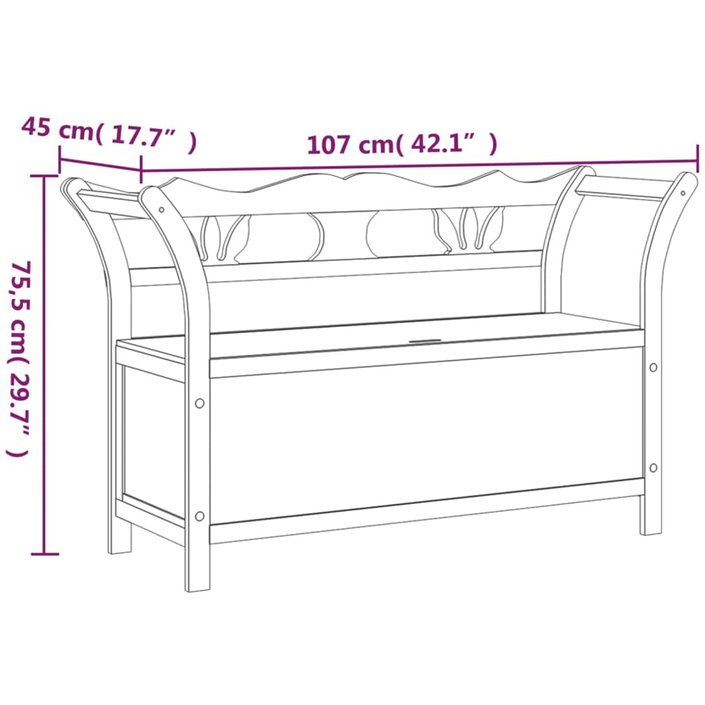 vidaXL 2 Seater White Solid Wood Fir Bench Image 6