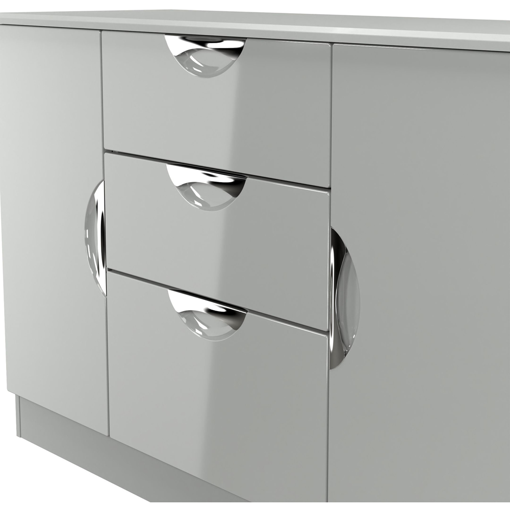 Crowndale Camden 2 Door 3 Drawer Grey Gloss and Dusk Grey Sideboard Ready Assembled Image 5
