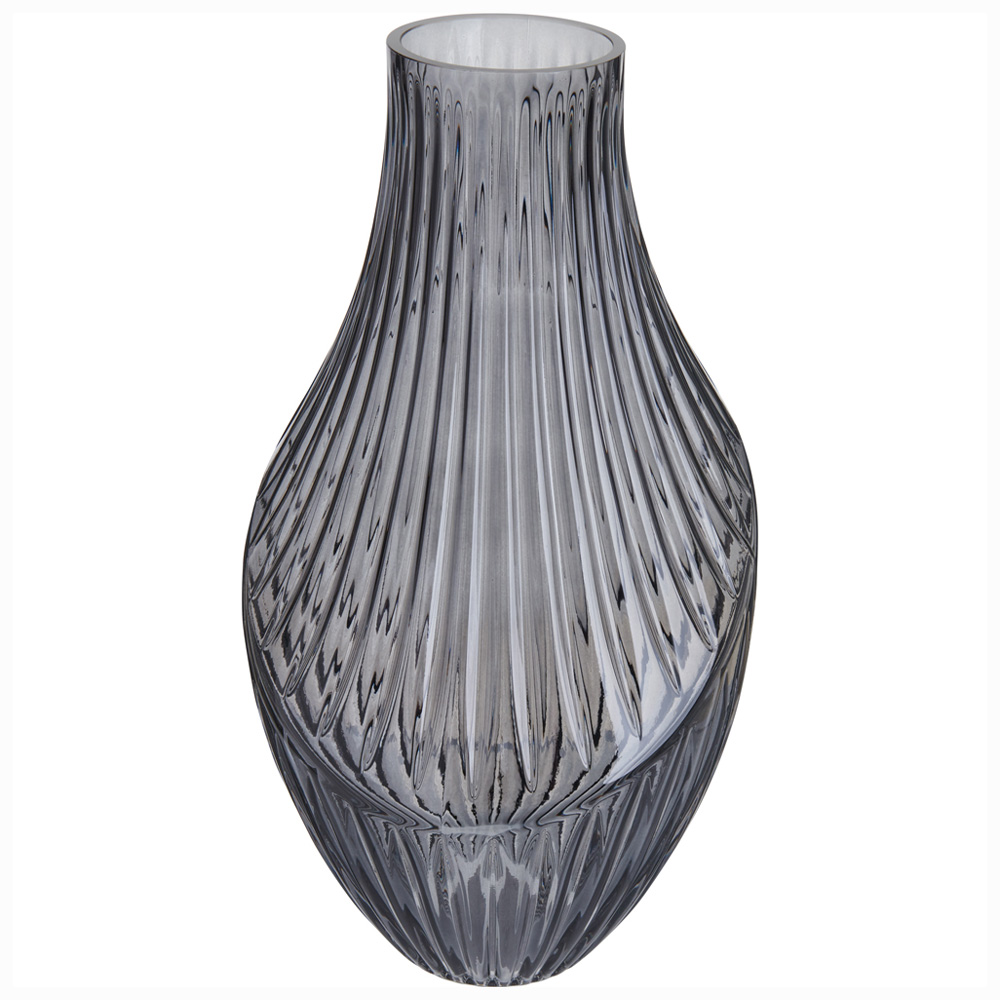 Wilko Large Smoked Funnel Vase Wilko