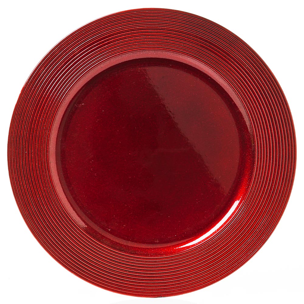 Wilko Red Charger Plate Image 1