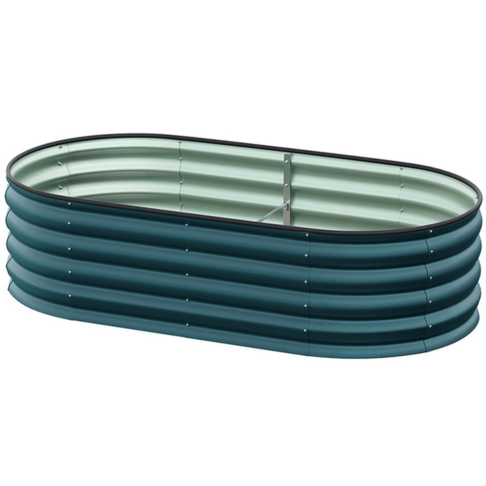 Living and Home Large Green Galvanised Steel Raised Garden Bed 42 x 80 x 160cm Image 1