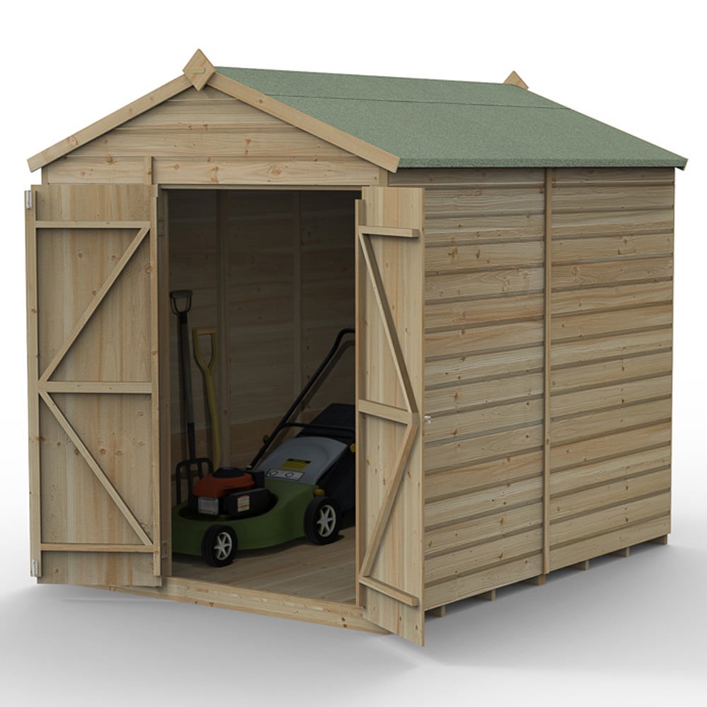 Forest Garden Beckwood 6 x 8ft Double Door Shiplap Apex Shed Image 3