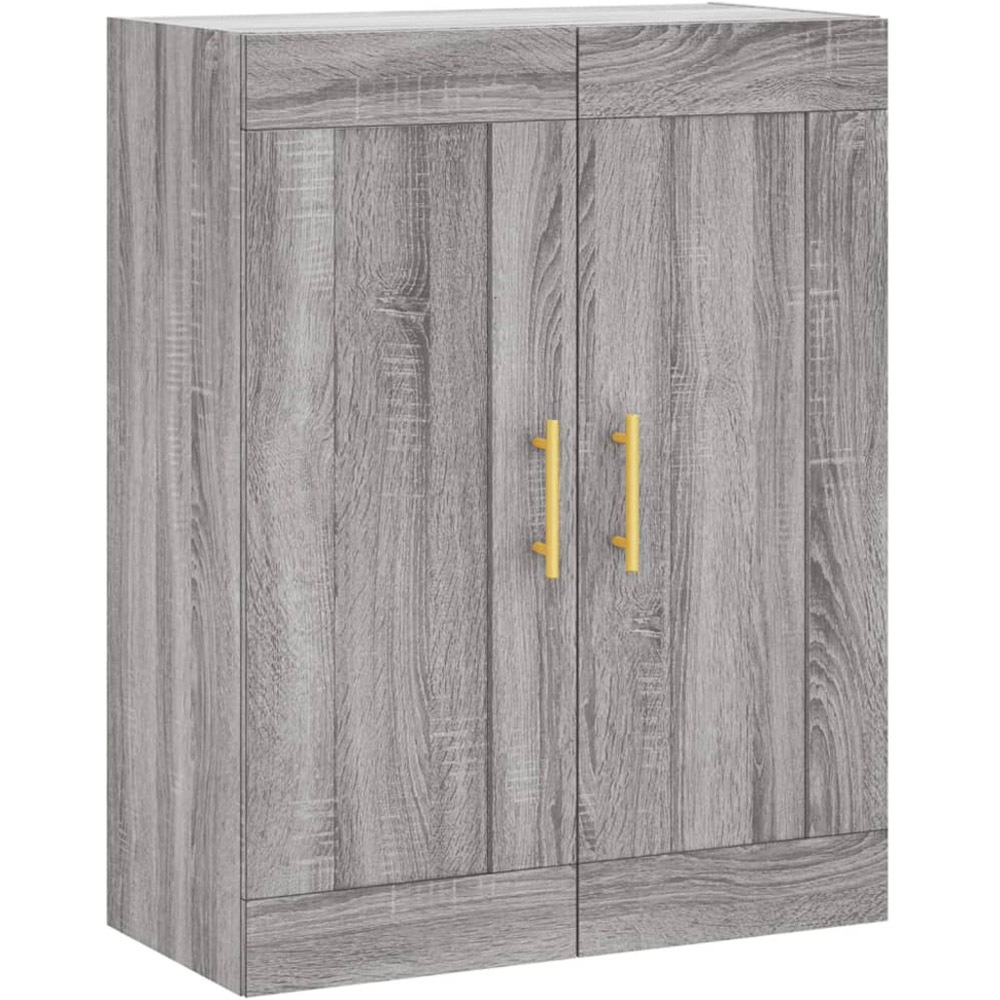 vidaXL 4 Door Grey Sonoma Highboard with Metal Handles and Legs Image 5