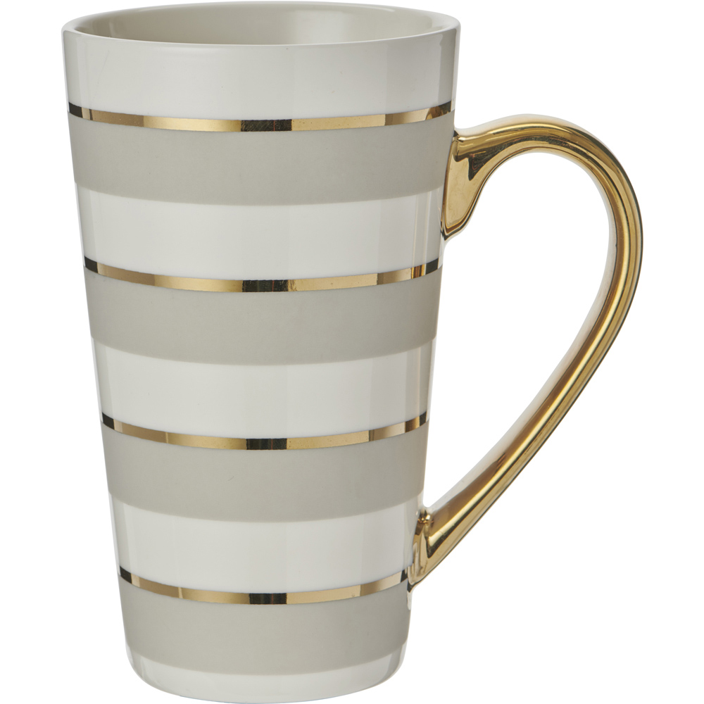 Wilko Hotel Chic Metalic Stripe Latte Mug Image 1