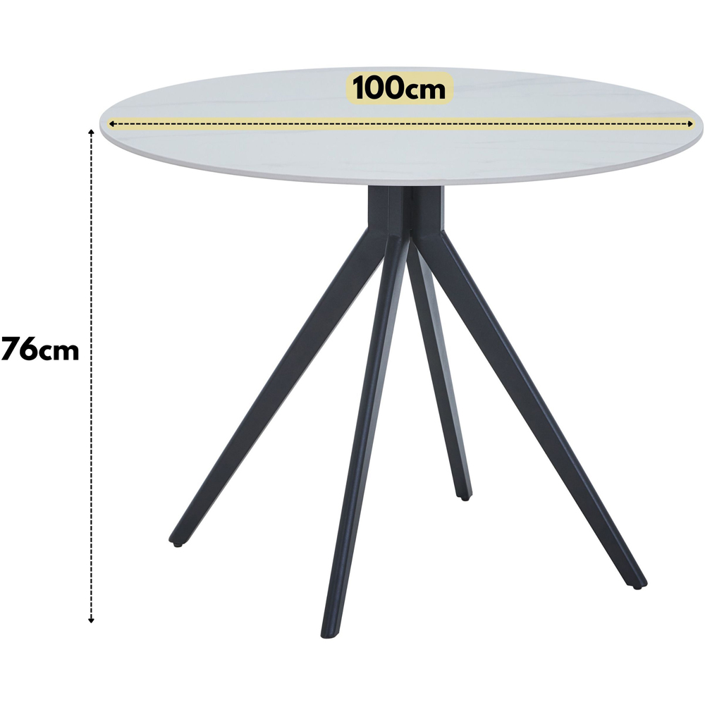 Core Products Aspen Carnaby 4 Seater Sintered Stone Plastic Round Dining Set Black Image 6
