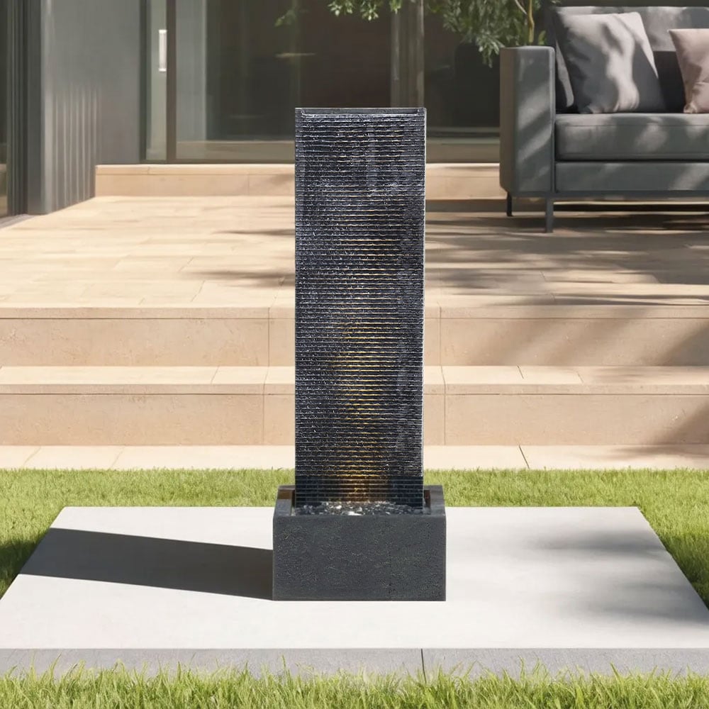 Living and Home LED Stone Standing Outdoor Water Feature Fountain Image 2