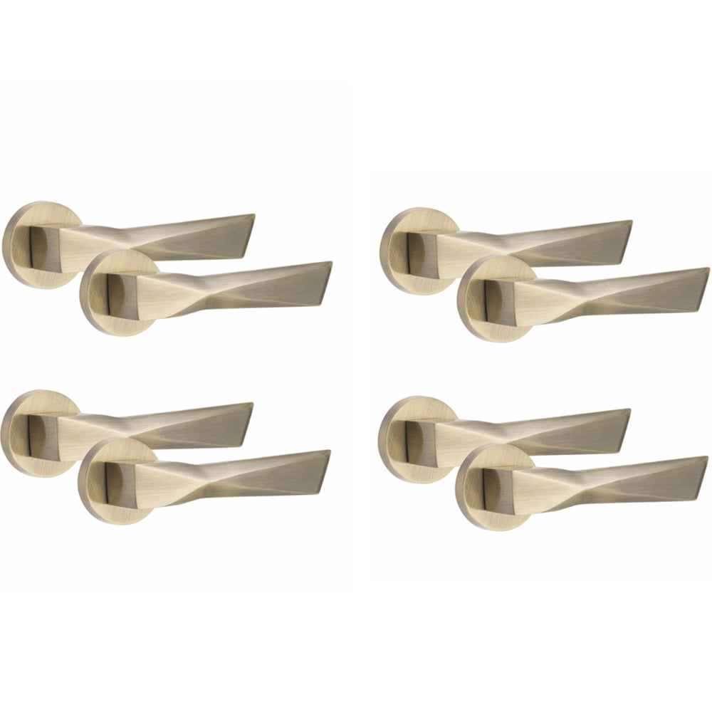 Golden Grace Modern Aura Antique Brass Premium Door Handles 4 Pack Image 1