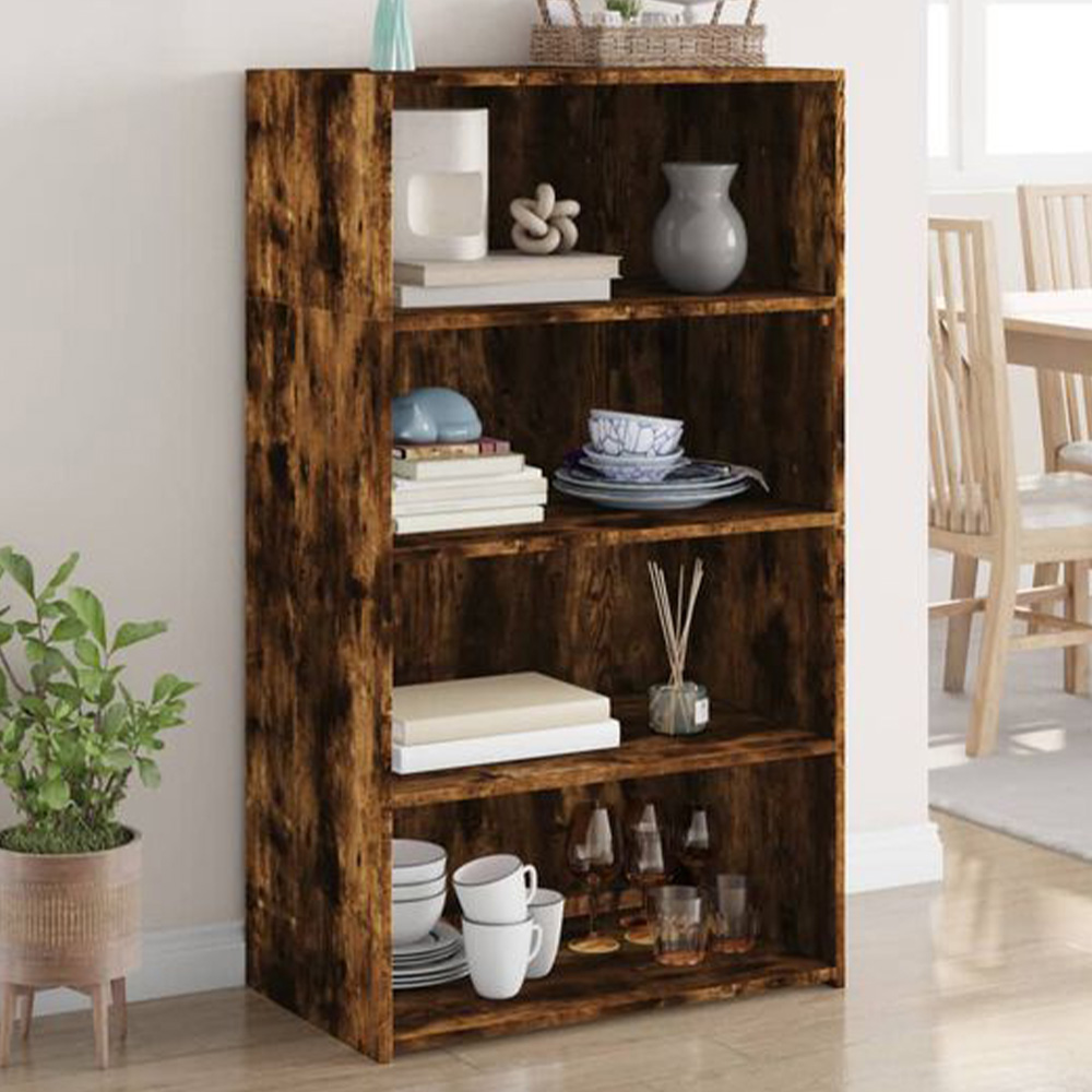 vidaXL 4 Shelf Smoked Oak Highboard Image