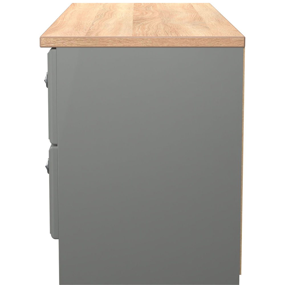 Crowndale Norfolk 4 Drawer Dusk Grey and Bardolino Oak Bed Box Ready Assembled Image 4
