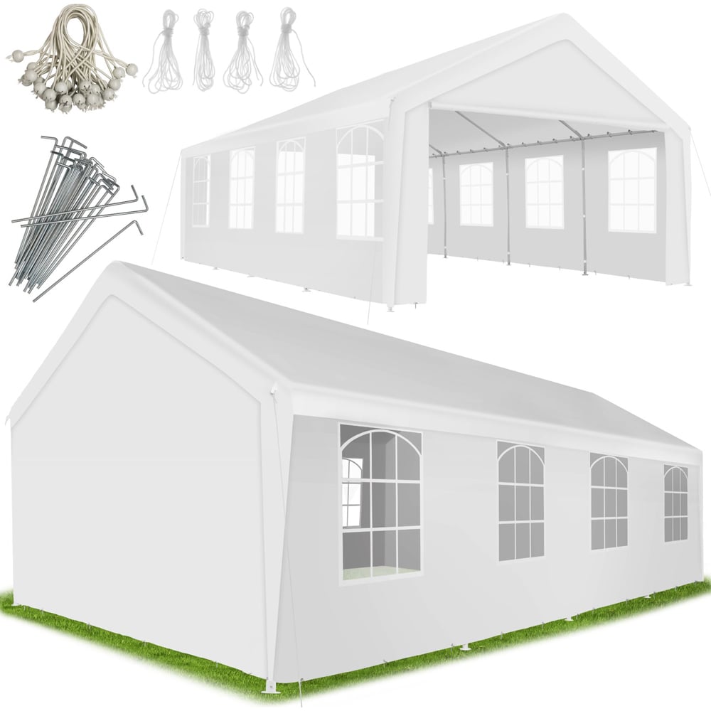 tectake Mammut 8 x 4m White Weather and UV Resistant Panel Gazebo Image 2