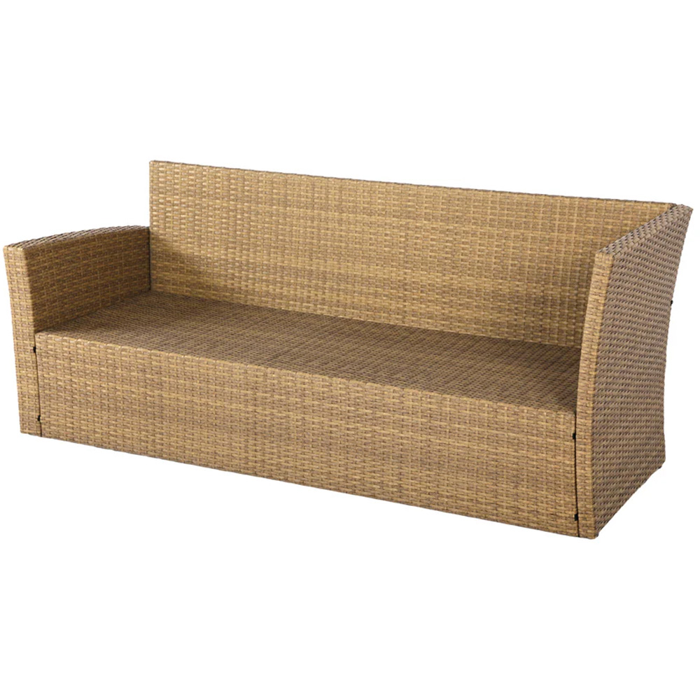HGD St. Tropez 6 Seater Brown and Grey Garden Corner Sofa with Rising Table Image 7