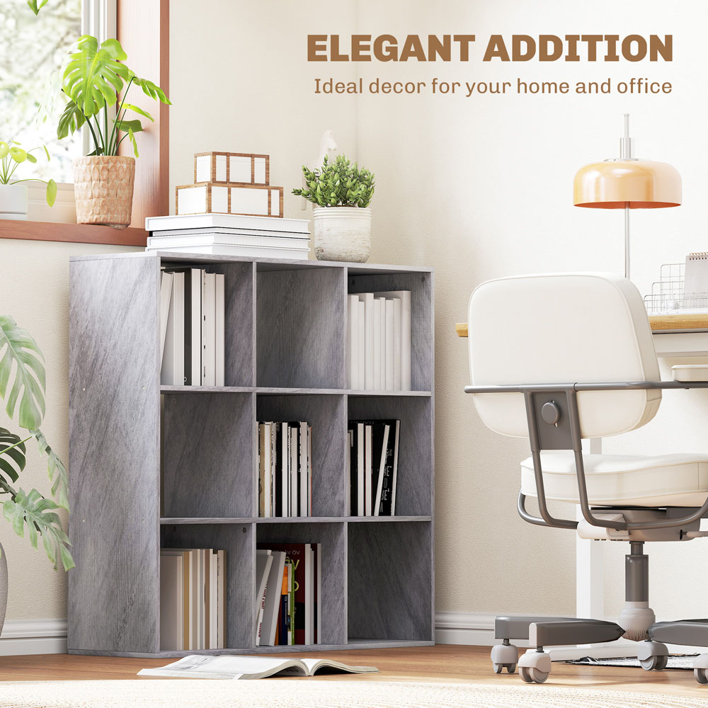 HOMCOM 9 Cube Marble Grey Storage Unit Image 6