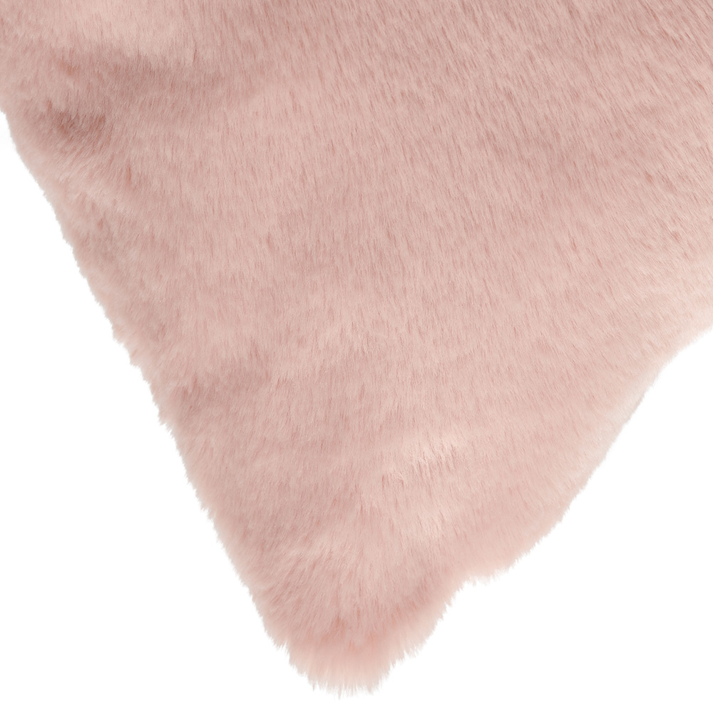 Wilko Pink Faux Fur Cushion 55x55cm Image 4