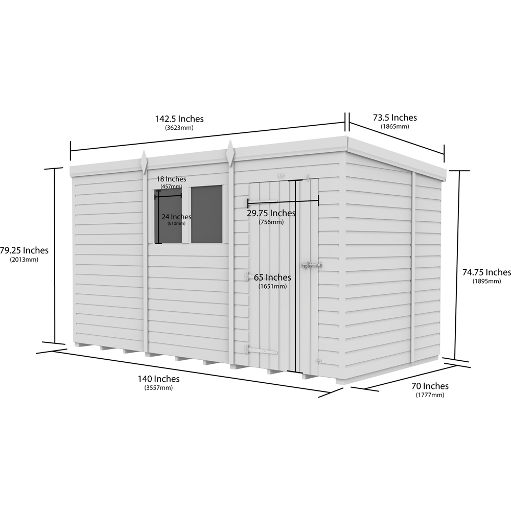 DIY Sheds 12 x 6ft Tongue and Groove Timber Pent Security Garden Shed Image 9