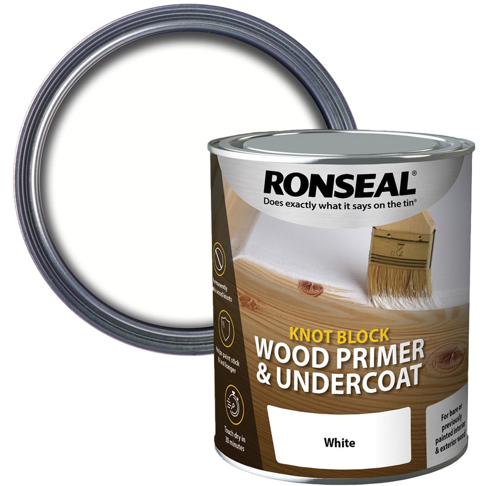 Ronseal Knot Block White Wood Primer & Undercoat 750ml Image 1
