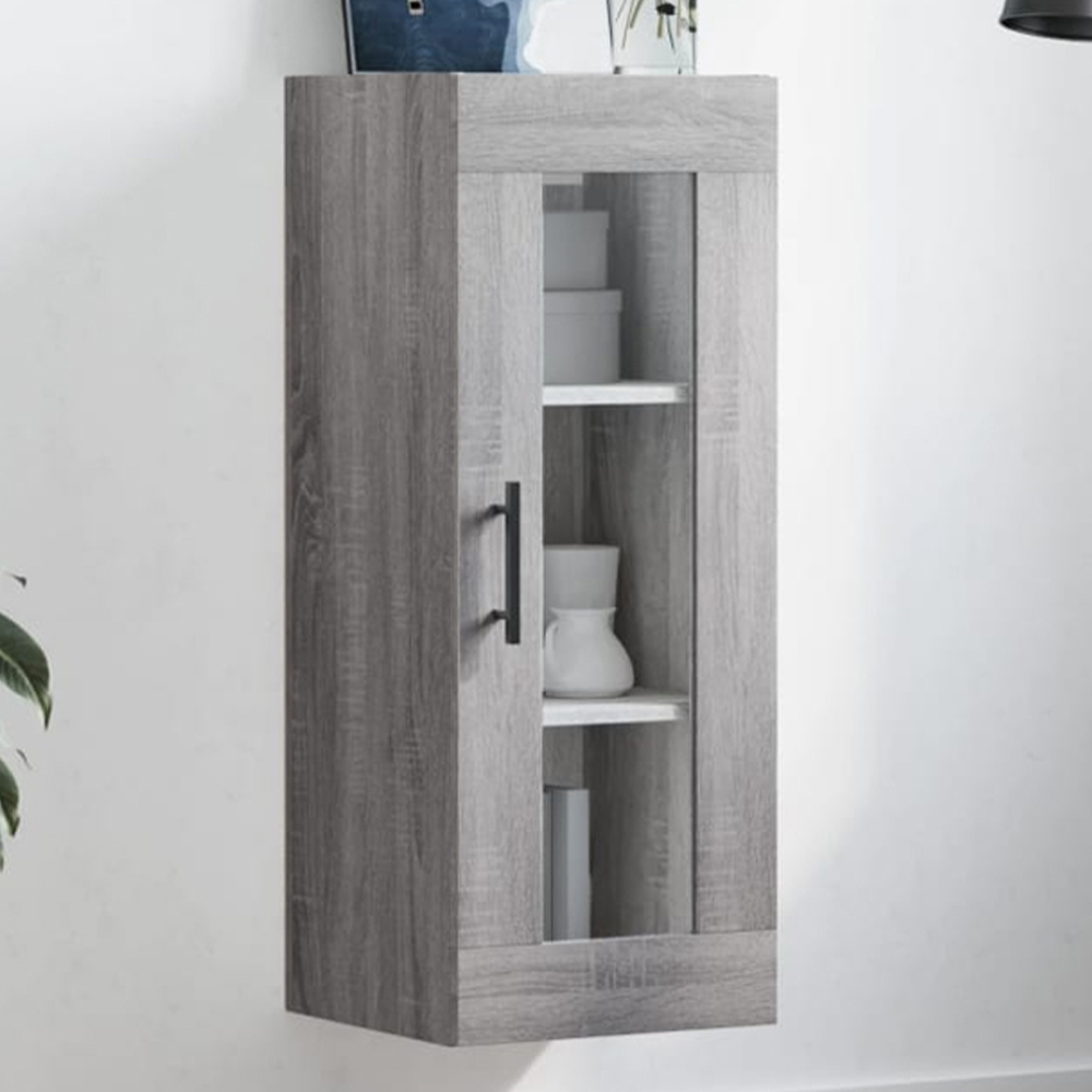 vidaXL Single Door Grey Sonoma Wall Mounted Cabinet Image 1