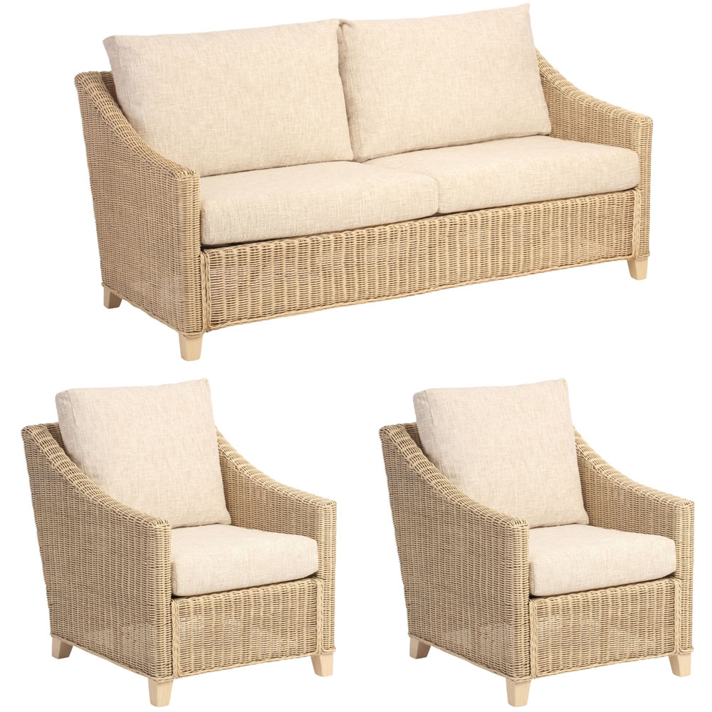 Desser Furniture Dijon 3 Seater Cotton Cream Sofa Image 2