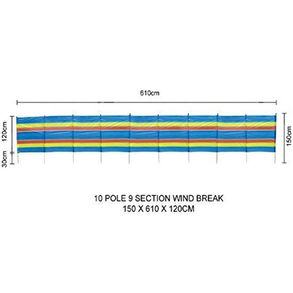 Marco Paul 10 Pole Windbreaker 150 x 610 x 120cm Image 7