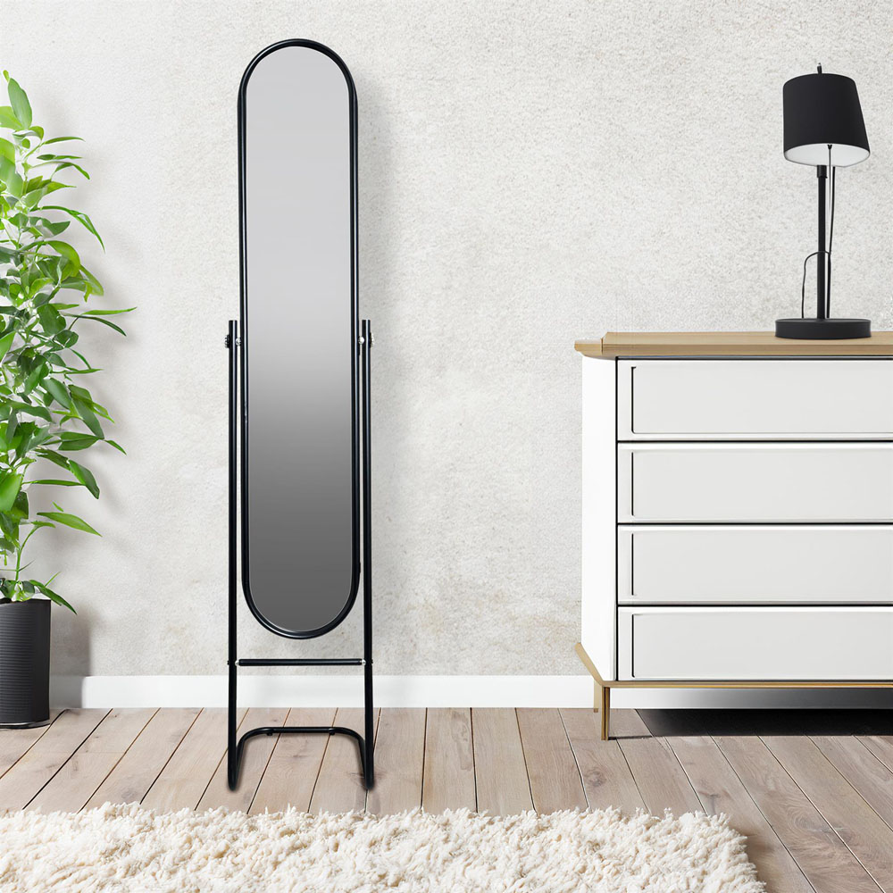 Harbour Housewares Black Round Full Length Mirror 153 x 30cm Image 2