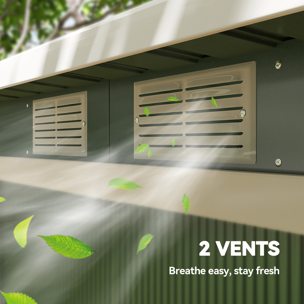 Outsunny 9 x 4ft Light Green Metal Pent Garden Shed Image 7