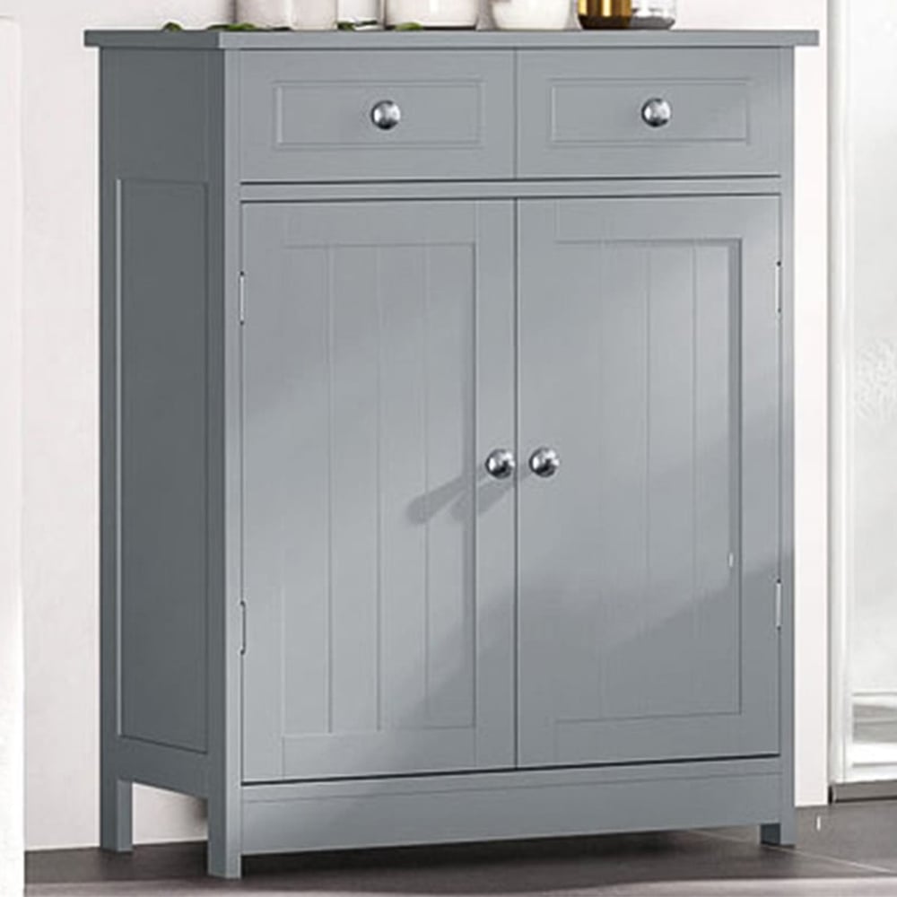 Kleankin 2 Door 2 Drawer Grey Floor Cabinet Image 1
