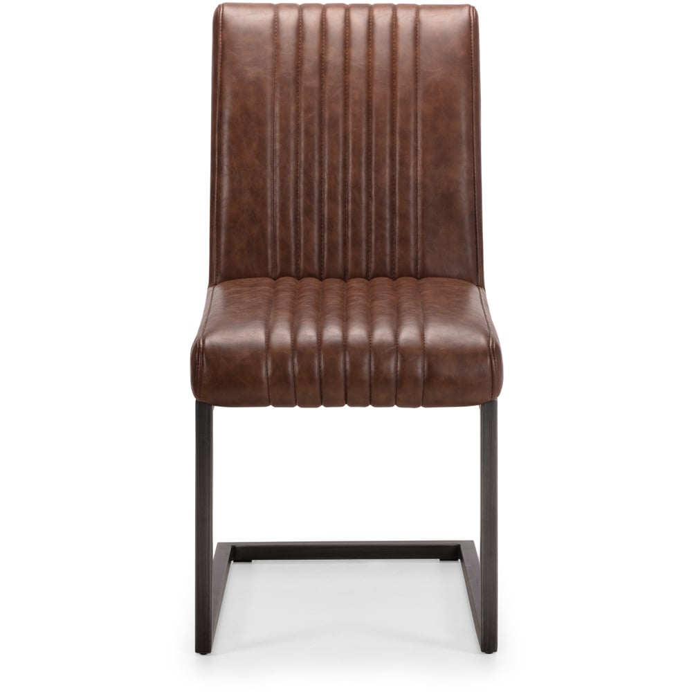 Julian Bowen Brooklyn Set of 2 Brown Dining Chair Image 4