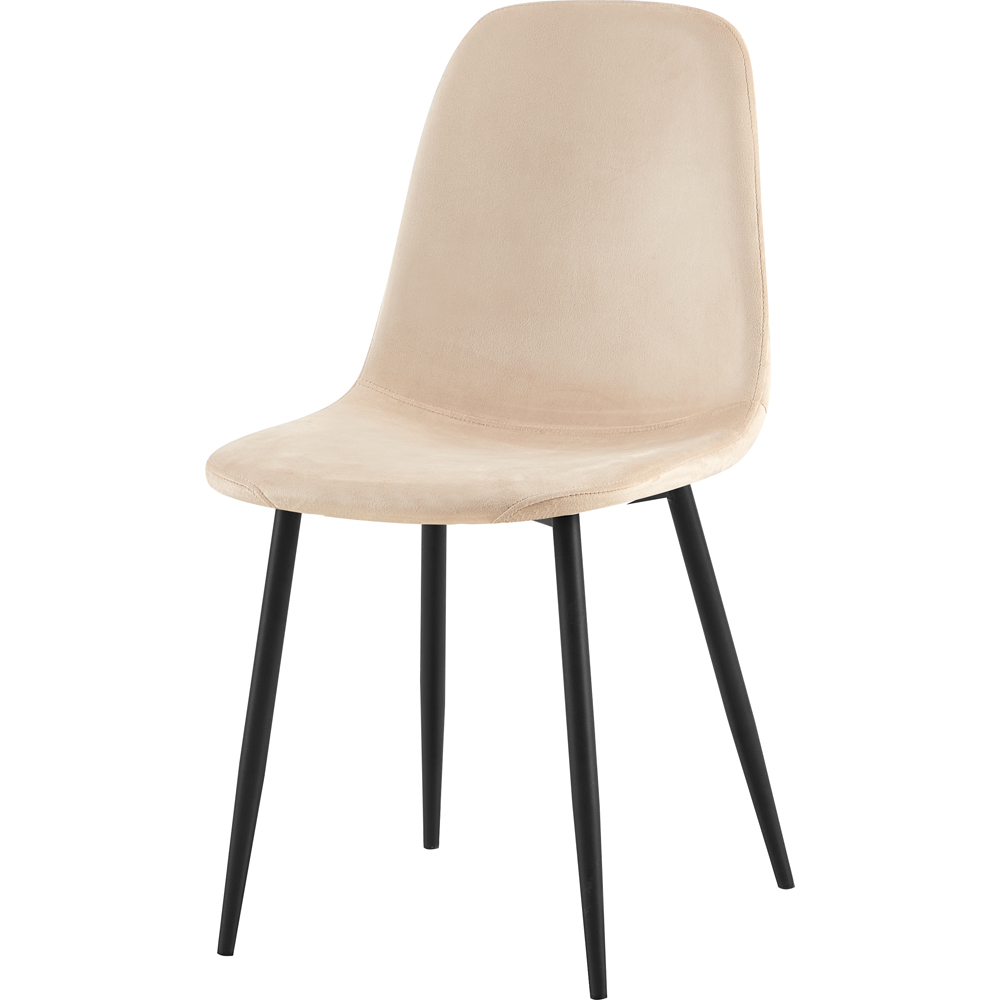 DS Living Luxe Set of 2 Cobblestone Dining Chairs with Black Powder Legs Image 2